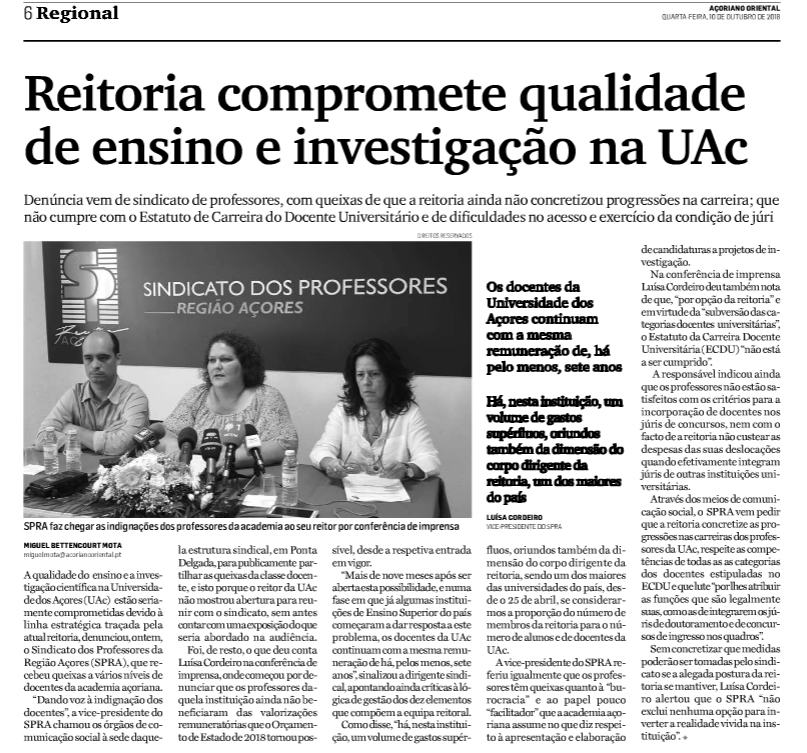 UAçores ConfImprensa 9out2018